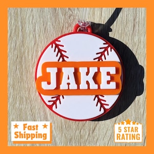BASEBALL TASCHENANHÄNGER • Baseball Geschenk • Baseball Namensschild • Perfektes Geschenk für Baseball Spieler • Sport Taschenanhänger • Personalisierter Taschenanhänger