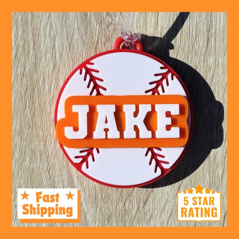 BASEBALL BAG TAG • Baseball Gift • Baseball Name Tag • Perfect Gift for Baseball Players • Sports Bag Tag • Personalized Bag Tag
