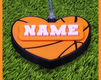 Etiqueta para bolsa de baloncesto personalizable impresa en 3D • Regalo personalizado para el equipo