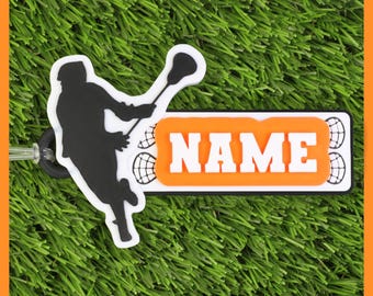 ETIQUETA PARA BOLSO DE LACROSSE • Etiqueta de nombre de lacrosse personalizable • Regalo de lacrosse • Regalo perfecto para jugadores de lacrosse • Regalo de fin de temporada