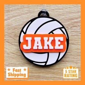 VOLLEYBALL BAG TAG • Volleyball Gift • Volleyball Name Tag • Perfect Gift for Volleyball Players • Sports Bag Tag • Personalized Bag Tag
