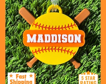Etiqueta personalizada para bolsa de softbol • Regalo de equipo impreso en 3D