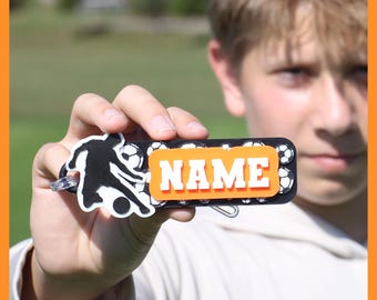 Etiqueta personalizable para bolsa de fútbol • Regalo personalizado para el equipo