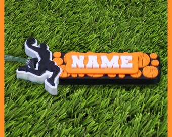 Etiqueta personalizable para bolsa de baloncesto • Etiqueta con nombre impresa en 3D