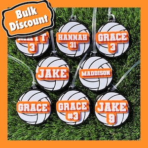 Personalized Volleyball Bag Tags • Team Gift, Custom Colors