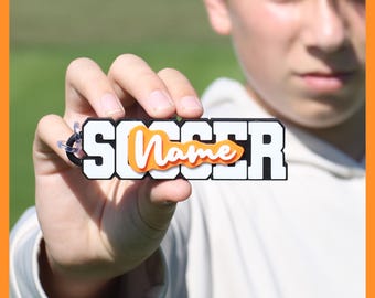Customizable 3D Printed Soccer Bag Tag • Personalized Team Gift