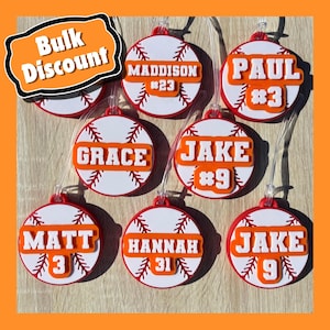 BASEBALL-TEAM-GESCHENK • Personalisiertes Geschenk für Baseball-Team • Kundengerechte Taschenanhänger • Großtaschenanhänger • Hochwertiges Baseball-Team-Geschenk