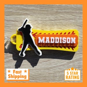 SOFTBALL BAG TAG • Softball Gift • Softball Name Tag • Perfect Gift for Softball Players •  Personalized Bag Tag  •  Gift For Girls