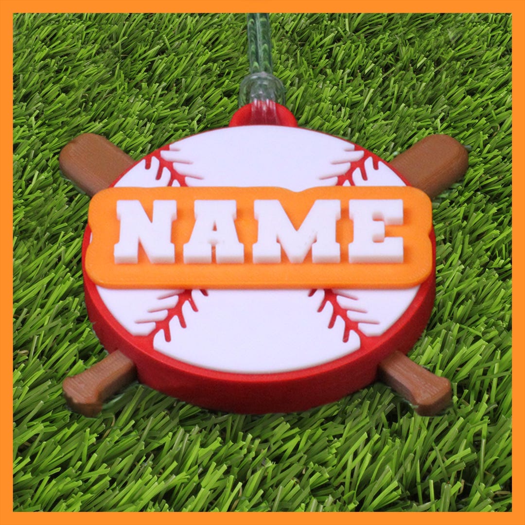BASEBALL BAG TAG • Customizable Baseball Name Tag • Baseball Gift ...