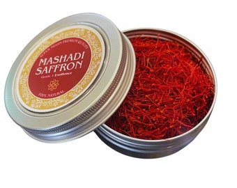 Mashadi Saffron - Premium , Exquisite All Red Super Negin! - Grade A+ Quality for Culinary Delights and Wellness - For Rice, Tea & More!