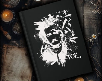 Edgar Allan Poe Journal | The Raven Notebook | Black Hardcover | Dark Academia Literary Gift | Gothic Book Lover