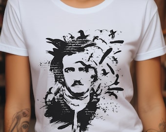 Edgar Allan Poe Tee | Dark Academia Top | Unisex Gothic T-Shirt | The Raven | Literary Tee Shirt | Goth Graphic | Book Lover Gift | Poetry