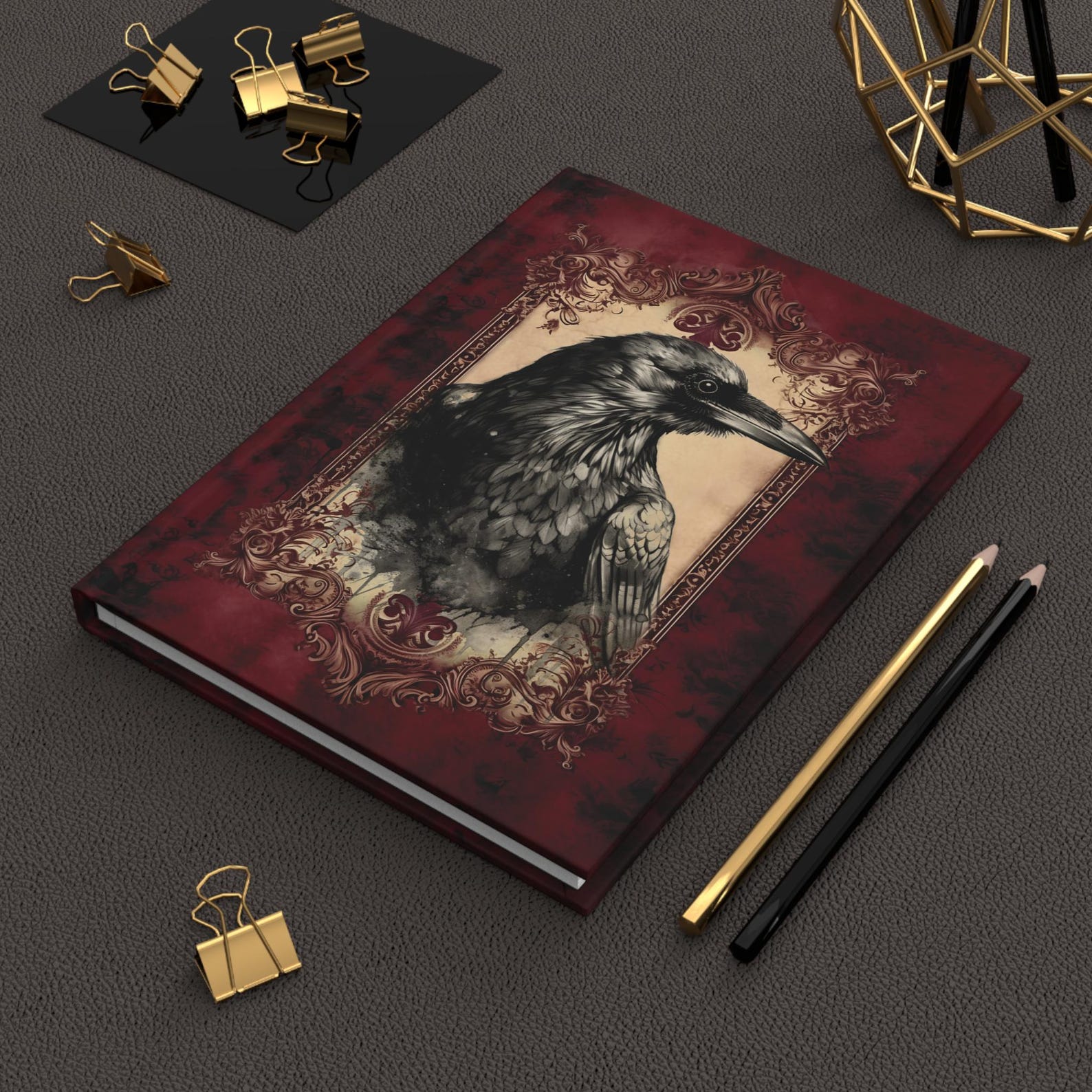 Raven Notebook | Victorian Gothic Lined Journal | Hardcover Book ...
