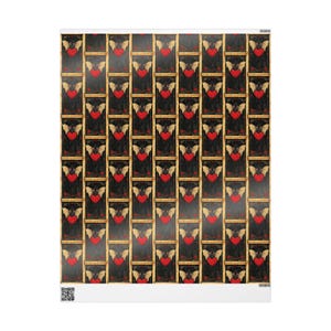 Vampire Bat Wrapping Paper, Gothic Gift Wrap, Creepy Packaging, Dark Art, Gothic Valentine Paper, Heart Bats, Dark Romance, Anniversary Gift imagem 6