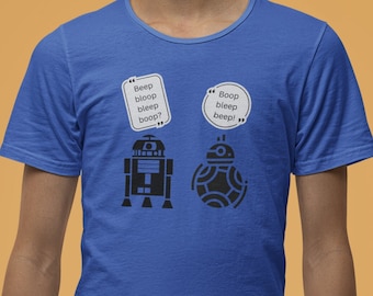 R2D2 y BB8 hablando / Camisa Star Wars Droids / Camisa Disney / Camisa Disneyland / Camisa Disney World / Camisa de vacaciones / Manga corta unisex