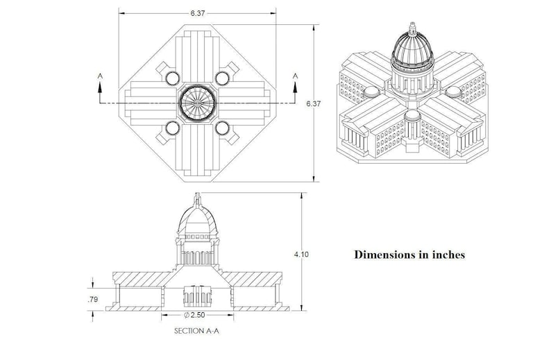Wisconsin State Capitol Building Model - Etsy