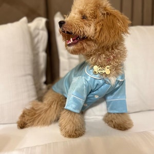 Dog Pyjamas, Blue pyjamas for dogs , satin pyjamas for pets