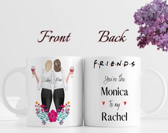 You Are The Monica To My Rachel, Best Friend Gift, Wine Lover Gift, Gifts For Women, Birthday Gift, Sister Gifts, Personalized Friends Gifts