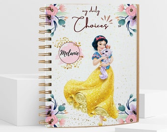 Snow White Princess Gift, Sketchbook Journal, Soft Cover Notebook Kids Art Gift Personalized Drawings, Back to School Notebook 6.5x8.75 Size
