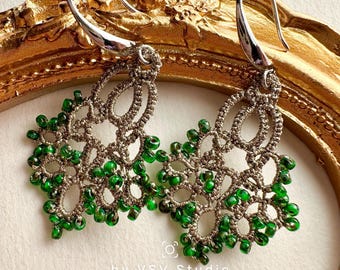 Tatting Earrings —  Blossom Tatting Lace Earrings