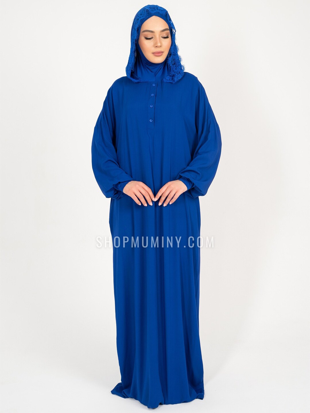 LARGE SIGNATURE JILBAB- ROYAL BLUE main image 1