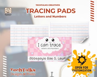 TRACING PADS for Kids with Letters, Numbers and Custom Name