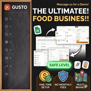 Sistema de gestión de negocios de alimentos / TPV, inventario, compras (Google Sheets Apps Script)
