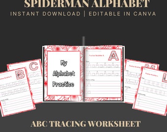 SPIDERMAN ABC Tracing Worksheet