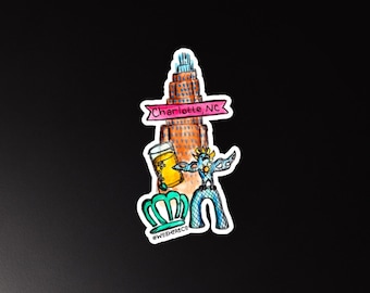 Charlotte, NC-magneet (klein) | CLT-bestemmingsmagneten
