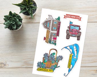 Nantucket Sticker Sheet (Banner Style) | Nantucket Stickers