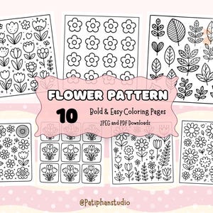 Puede incluir: Diez páginas para colorear en blanco y negro con motivos florales. Las páginas están diseñadas para colorear fácilmente e incluyen una variedad de formas y diseños de flores.