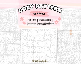Cozy Pattern Tracing Pages | Procreate Workbook (Digital Download)