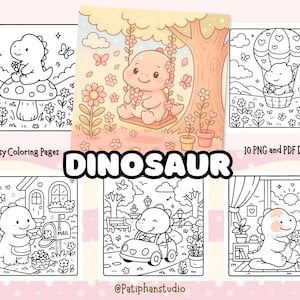 Dinosaur Coloring Pages | Cozy Dinosaur Coloring Pages, Bold and Easy Coloring Pages, Cute Dinosaur Coloring Pages, Relaxing Coloring Sheets