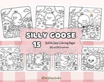 Silly Goose Coloring Pages | 15 Bold Designs (PNG & PDF)