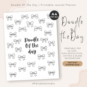 Doodle Of The Day Printable A4, Doodle of the Day Tracker PDF, Printable Journal Page, Minimalist Planner, Planner Page, Daily Doodle