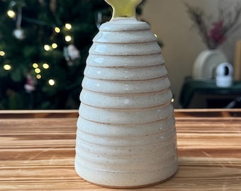 Handmade Ceramic Christmas Tree with Star Topper