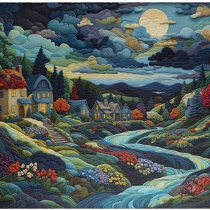 Village Landscape Jigsaw Puzzle | 100, 250, 500, 1000+ Pieces | Family Activity | Gift