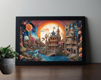 Fantasy City Puzzle | 500, 1000 + Piece Jigsaw for Adults and Kids | Gift with Box