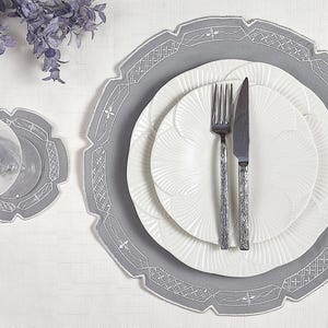 Gray Circle Embroidered Placemats,Dining Placemats, New Home Gift, Table Runner,custom napkin,washable placemats,linen placemats