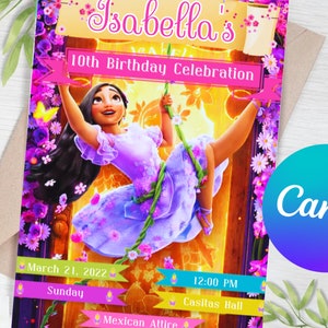 Editable Encanto Invitation | Editable Encanto Birthday Party Invites | Editable kids Invitation | Canva template | Instant download