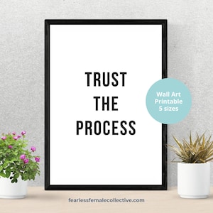 Trust the Process Motivational Wall Art, Digital Download Printable Quote, Inspirational Prints, Printable Wall Art, Entrepreneur Gift