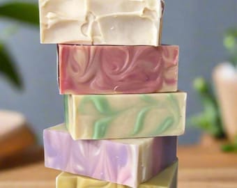 Handmade Scented Soap 5-Pack: Natural Bath Bars, Creamy Lather
