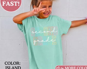 Comfort Colors® Second Grade Kids Shirt, 2nd Grade Youth Shirt, 2nd Grade T-Shirt, Second Grade TShirt, Elementary School Kid 2nd Grader