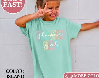 Comfort Colors® Kids Flower Girl Shirt, Flower Girl Proposal, Kid Bachelorette Party, Wedding Party Kids Shirt, Bridal Party Shirt for Kids