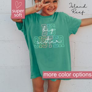 Comfort Colors® Big Sister Shirt, Funny Kids Shirt, Big Sis Kid Shirt, Sibling Youth Shirt, Trendy Kid Youth Shirt, Cute Announcement Kids