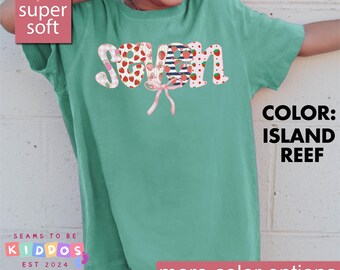 Maglietta per il settimo compleanno Comfort Colors®, regalo per il settimo compleanno, regalo per la festeggiata, regalo di compleanno per bambini, regalo di compleanno per bambini dalla mamma, magliette di compleanno