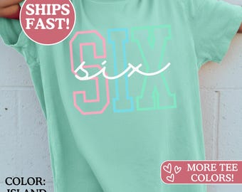 Comfort Colors® Shirt zum 6. Geburtstag, Geschenk zum 6. Geburtstag, Geschenk für Geburtstagskind, Kindergeburtstagsgeschenk, Kindergeburtstagsgeschenk von Mama, Geburtstags-T-Shirts
