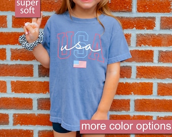 Comfort Colors® Kinder USA Shirt, 4. Juli Kind Shirt, 4. Juli Jugend Shirt, 4. Juli Shirt, amerikanisches Jugendhemd, Jugend 4. Juli