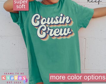 Comfort Colors® Retro Cousin Crew Shirts for Kids Tee, Big Cousin Kid Shirts Matching Cousin Youth TShirt, New To The Cousin Crew Tee Cousin