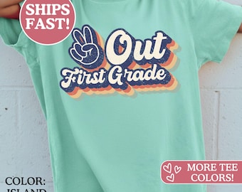 Comfort Colors® First Grade Graduation Shirt Kids, Last Day Of First Grade Graduation Gifts, First Grade Student Tee, Peace Out First Grade